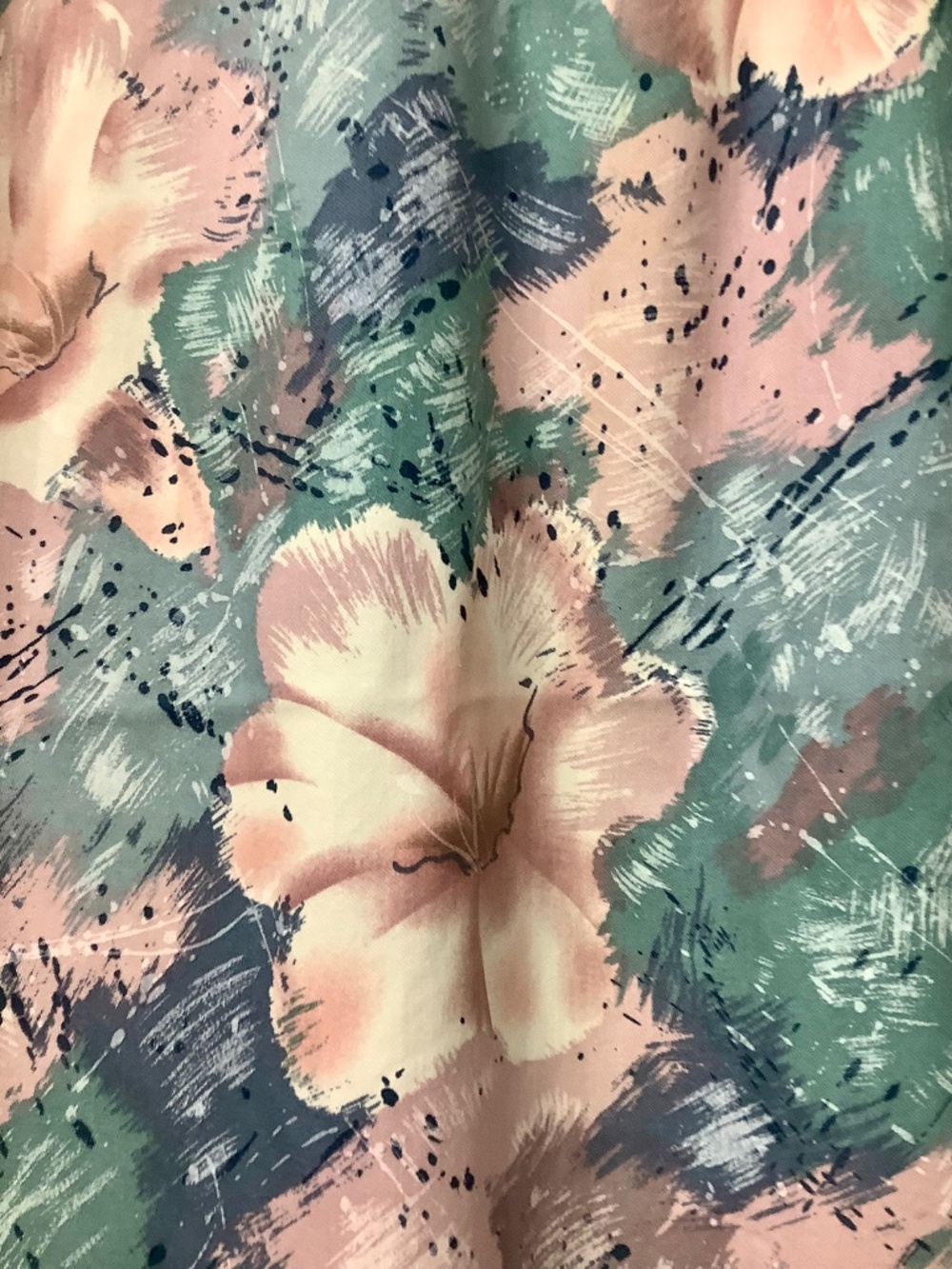 Floral Watercolor Shower Curtain - Blue, Teal & Pink - Picture 5 of 5